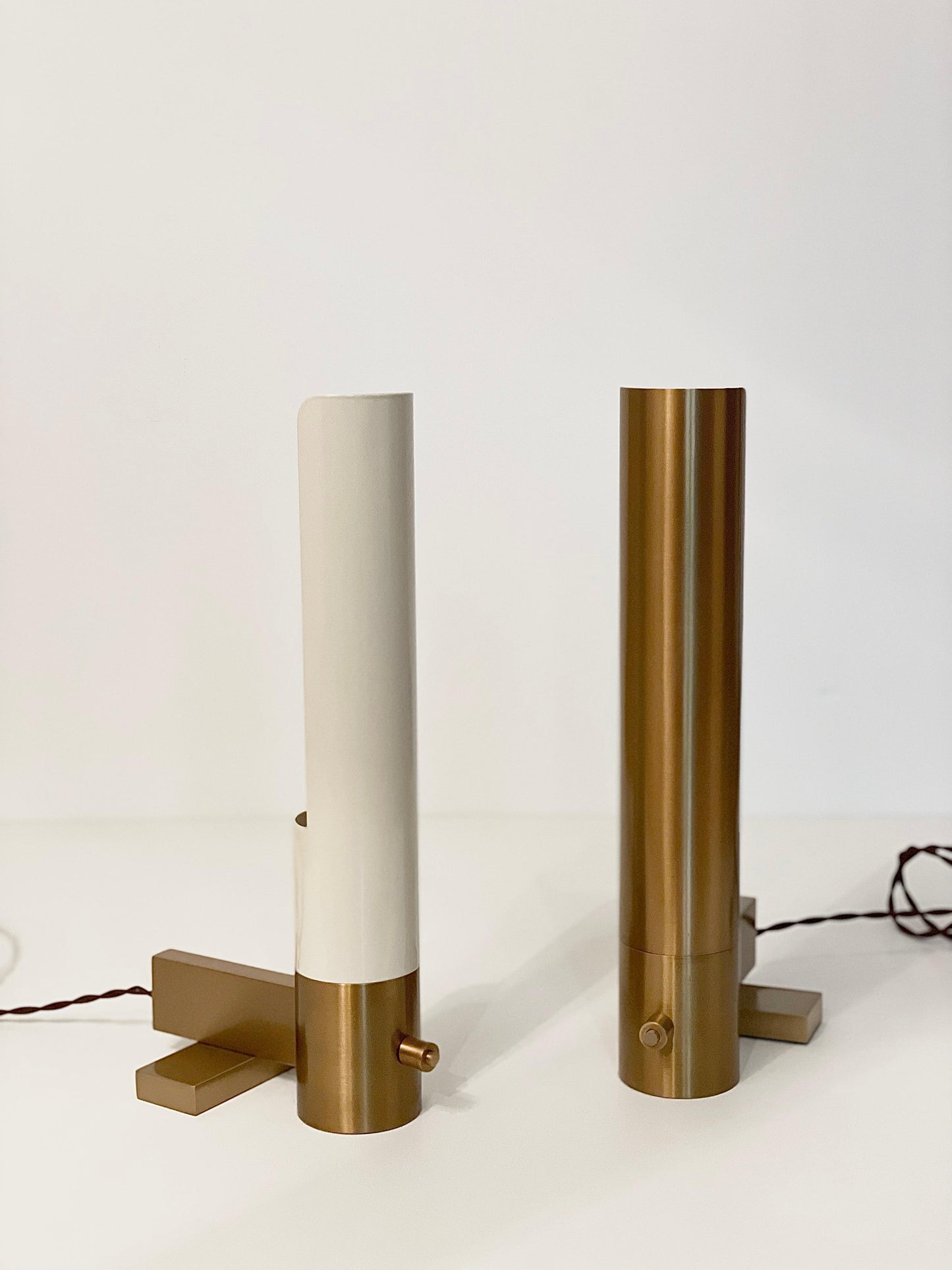 UPLIGHT TABLE LAMP BRASS & PAINTED
