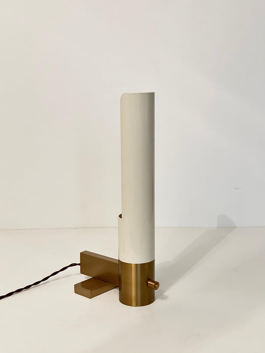 UPLIGHT TABLE LAMP BRASS & PAINTED